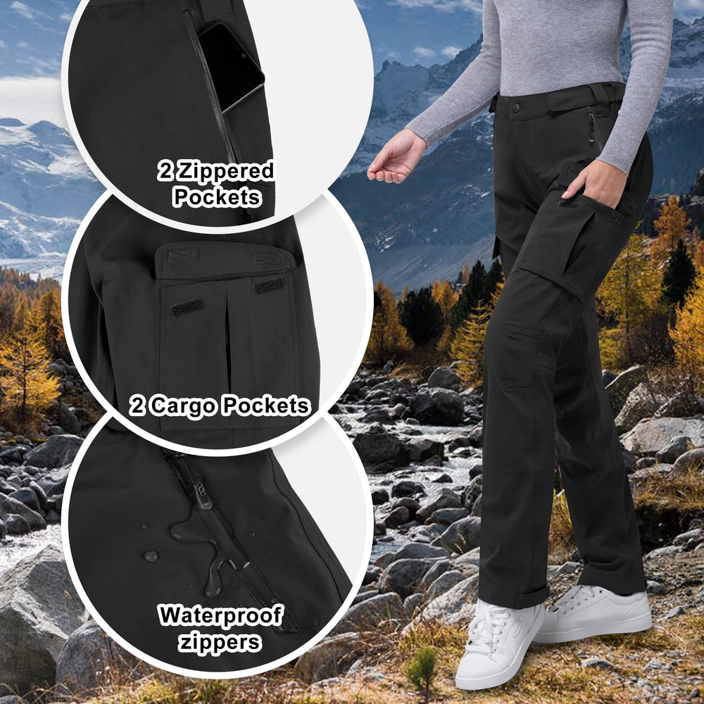 33,000ft women's rain pants worn on a trail demonstrate all-weather versatility