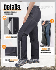 33,000ft rain pants reflective strips boost visibility during outdoor activities