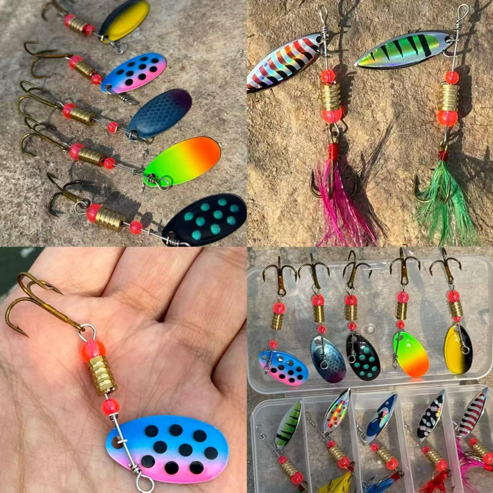 Complete 10-piece spinnerbait kit with tackle box