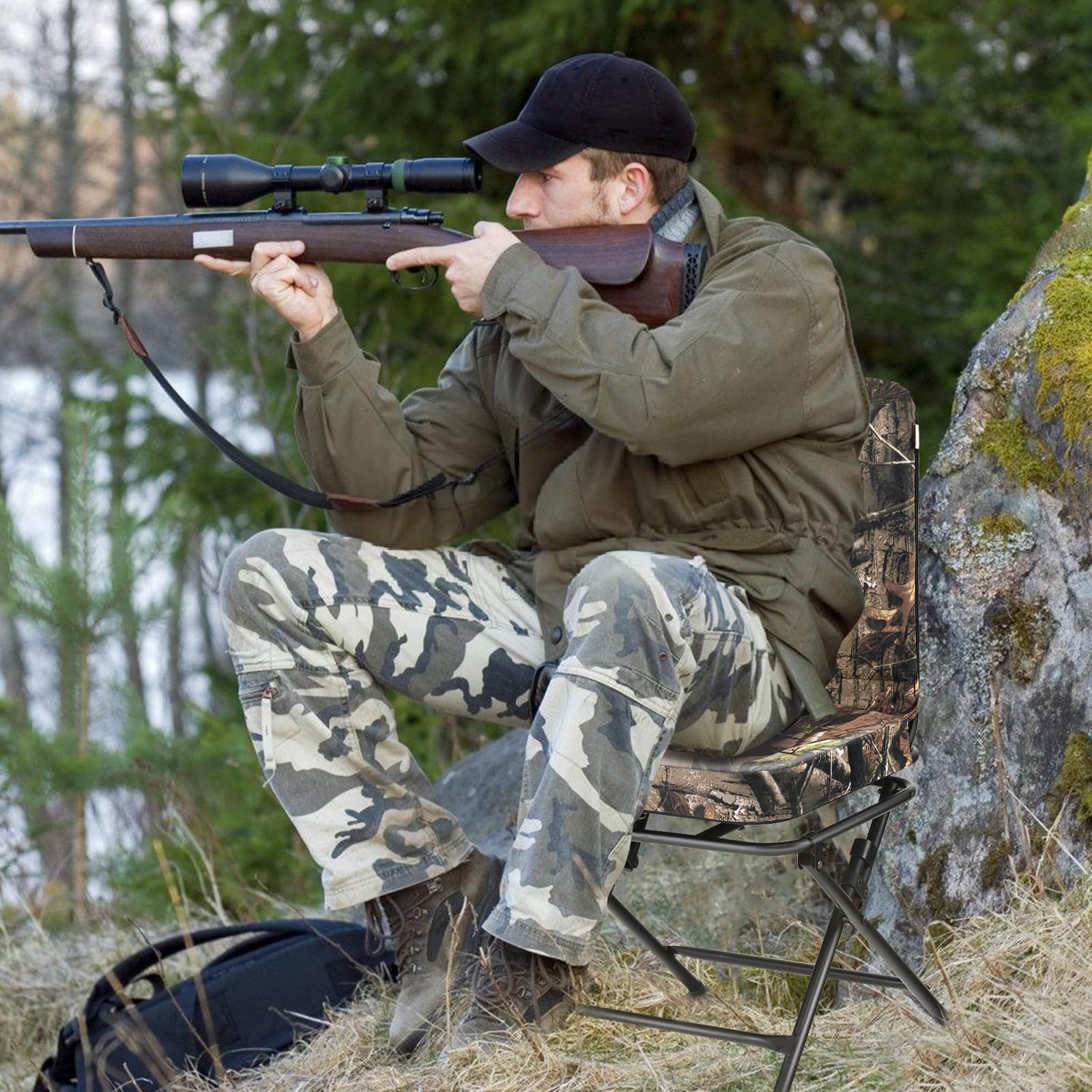 360-degree silent swivel hunting chair