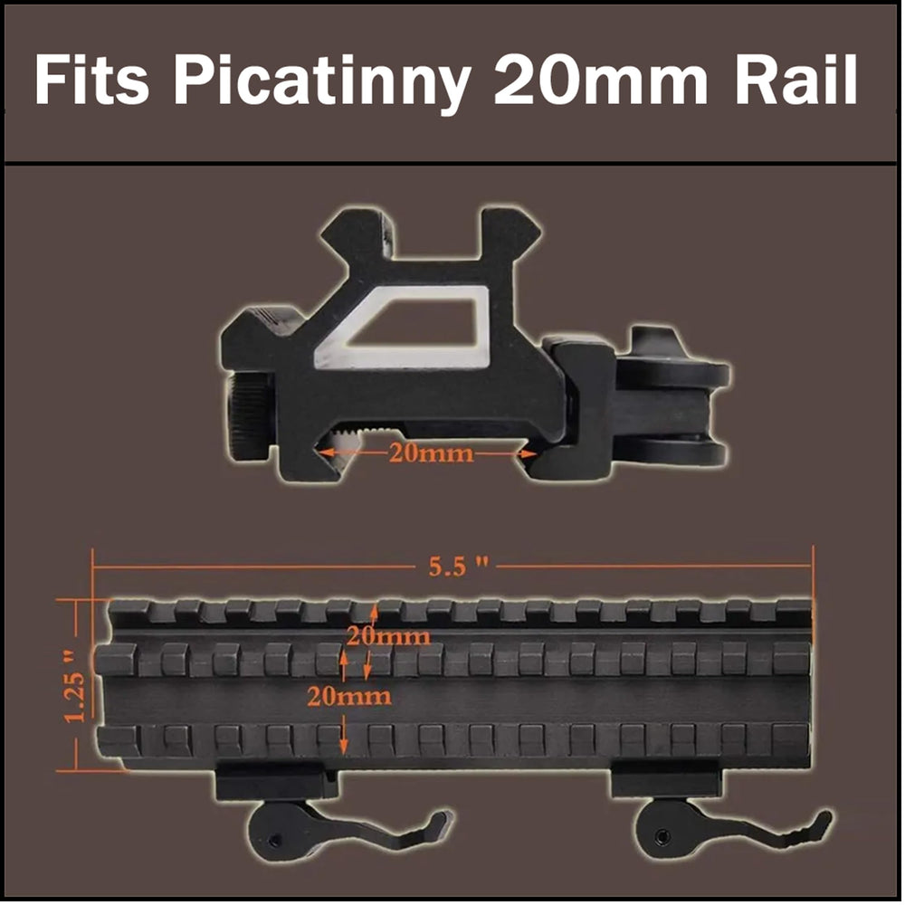 360 Tactical 1-inch high-profile saddle for iron sight compatibility.