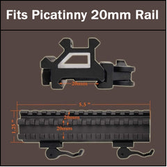 360 Tactical 1-inch high-profile saddle for iron sight compatibility.