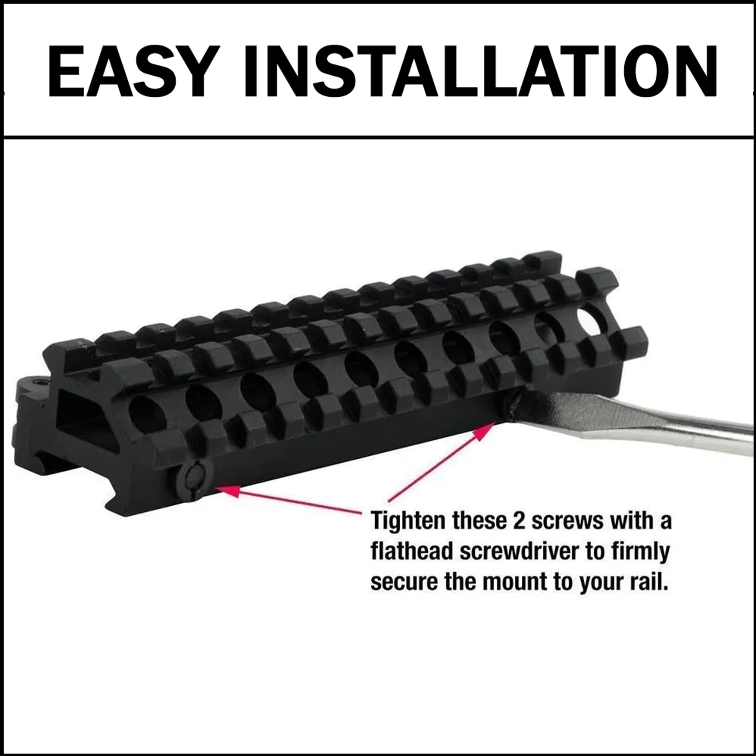 360 Tactical matte black riser fits Weaver and Picatinny rails.