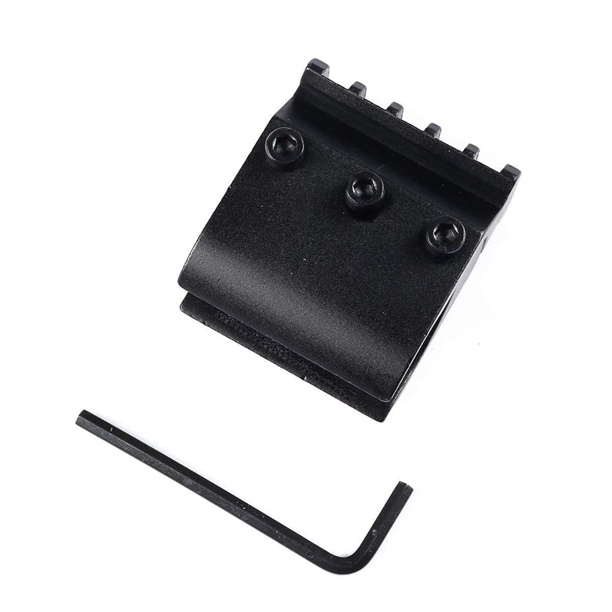 360 Tactical rail base supports scopes, sights, flashlights, and lasers for versatile use.