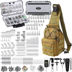 397 piece fishing tackle kit with backpack and tackle box