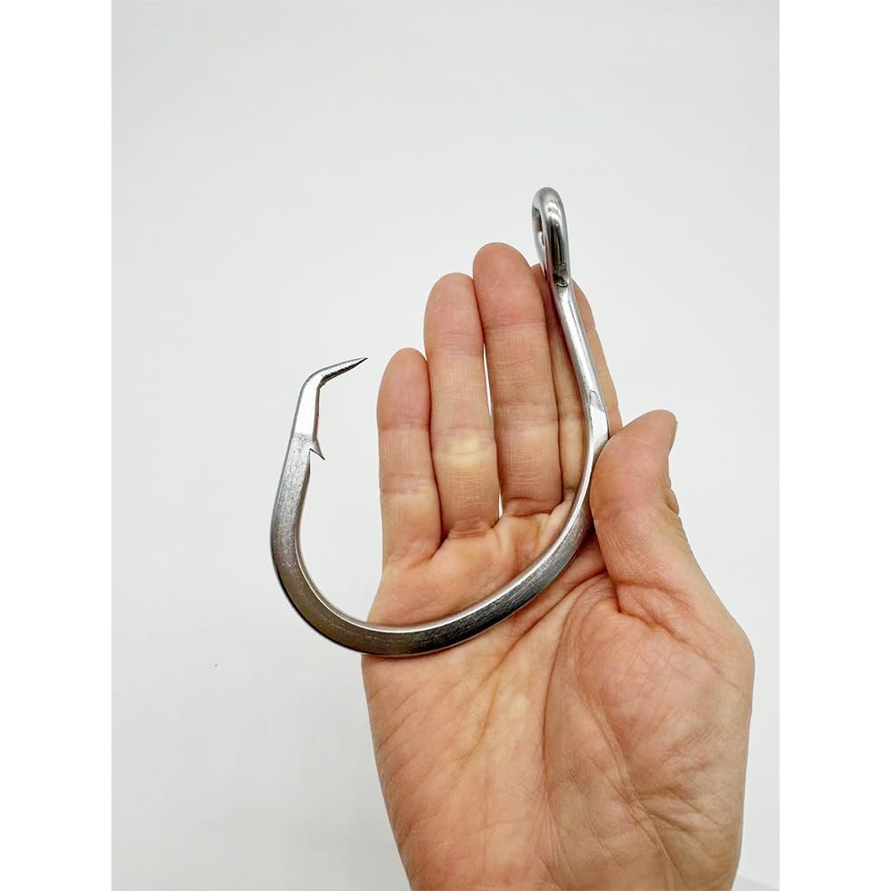 Stainless steel hook resists rust in saltwater and stays sharp