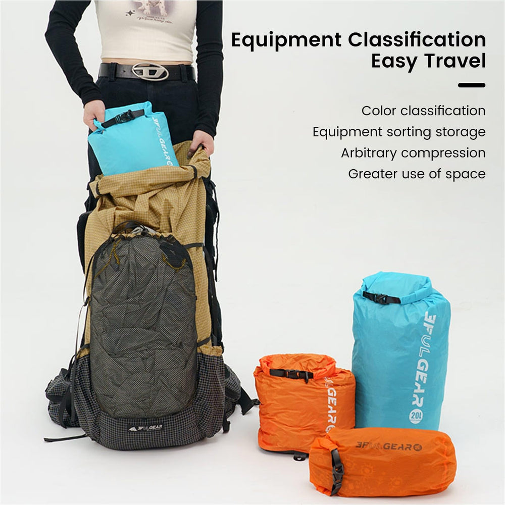 3F UL Gear compression sack 36L durable outer shell for rugged trips.