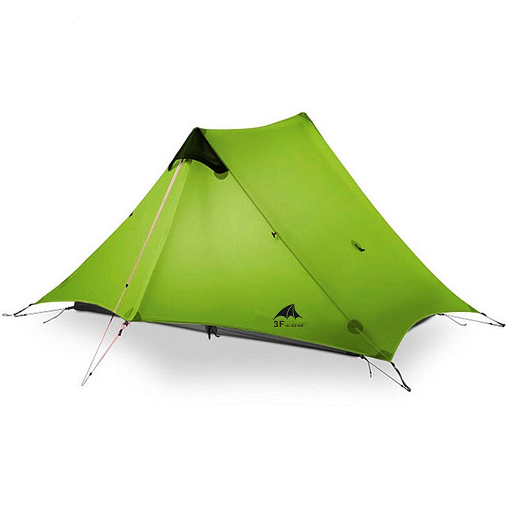 3F UL Gear Lanshan 2 front view shows compact two-person shelter ideal for quick camping setups
