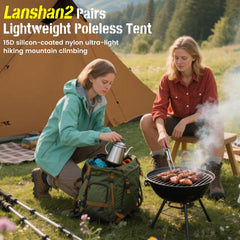 Lanshan 2 tent open vestibule showing versatile entry space
