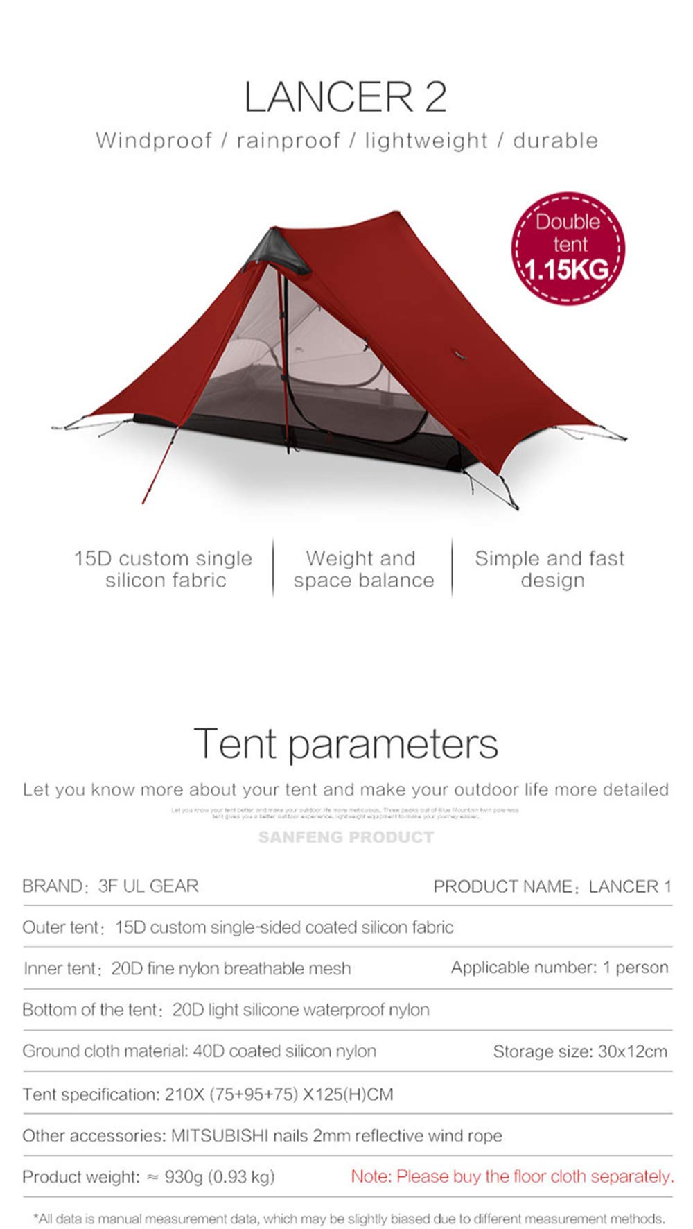 3F UL Gear Lanshan 2 packed into stuff sack highlights ultralight backpacking practicality