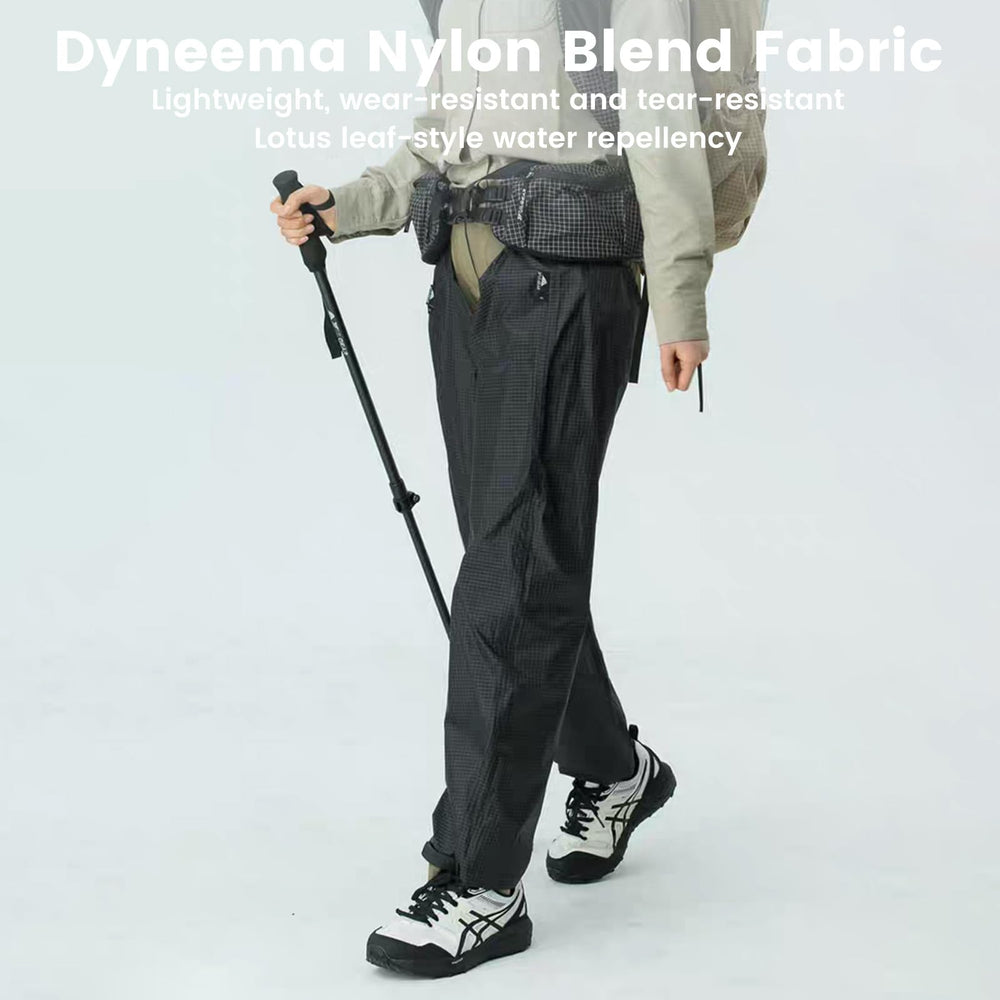 3F UL Gear packable rain pants fabric detail highlighting durability.