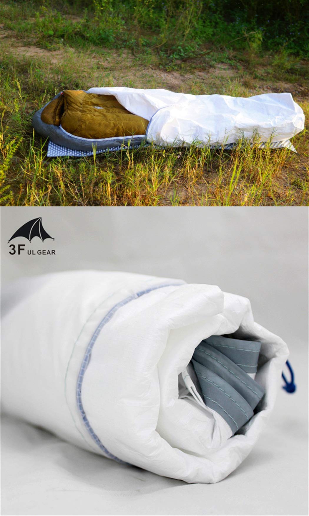 3F UL Gear Tyvek interior view shows breathable waterproof layer protecting the bag.