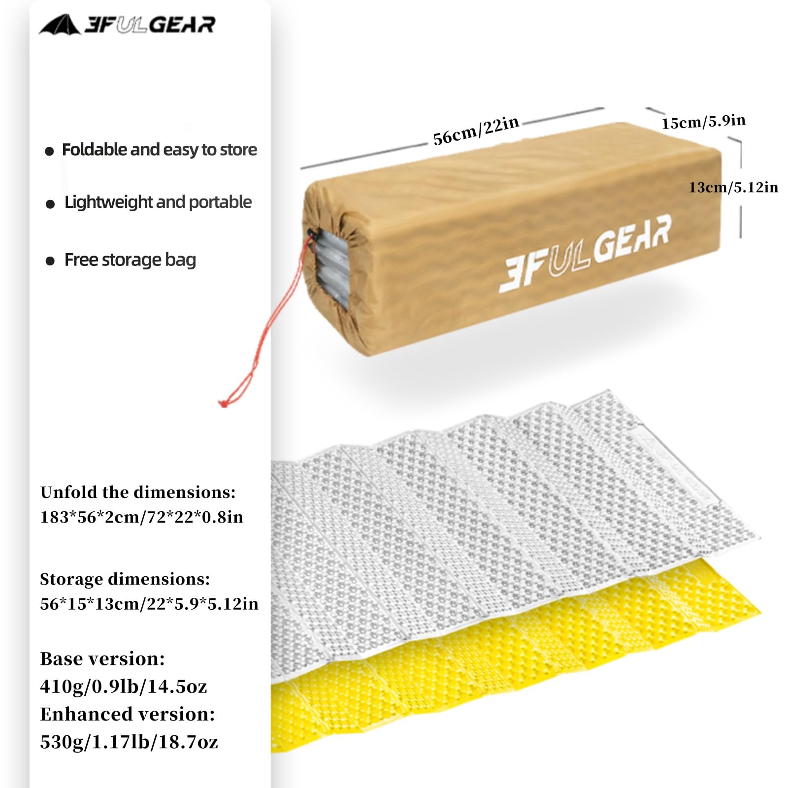 3FULGEAR sleeping pad 0.8 inch thick supports diverse sleepers