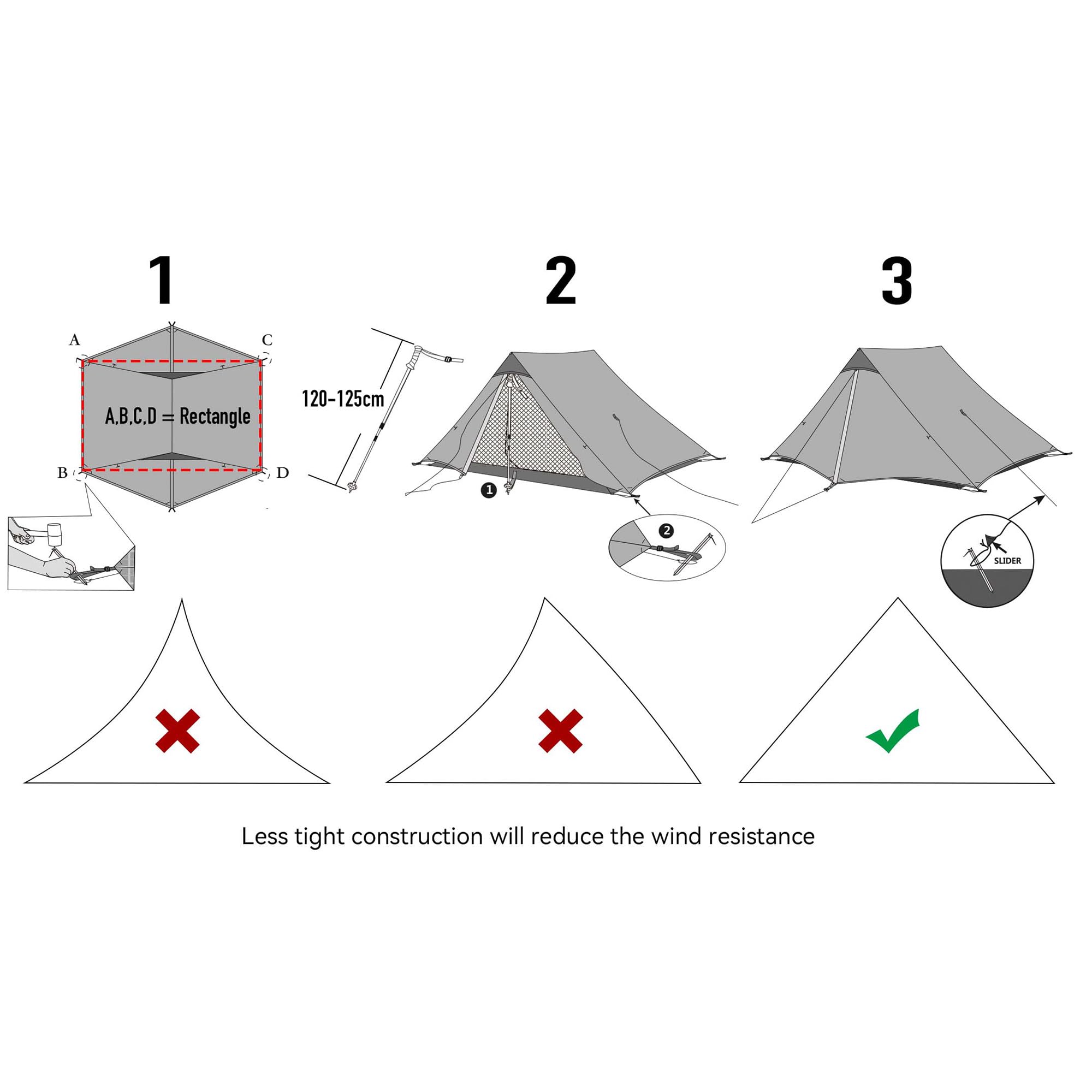 3FULGEAR Lanshan 2 packed size demonstrates easy carry during hikes.