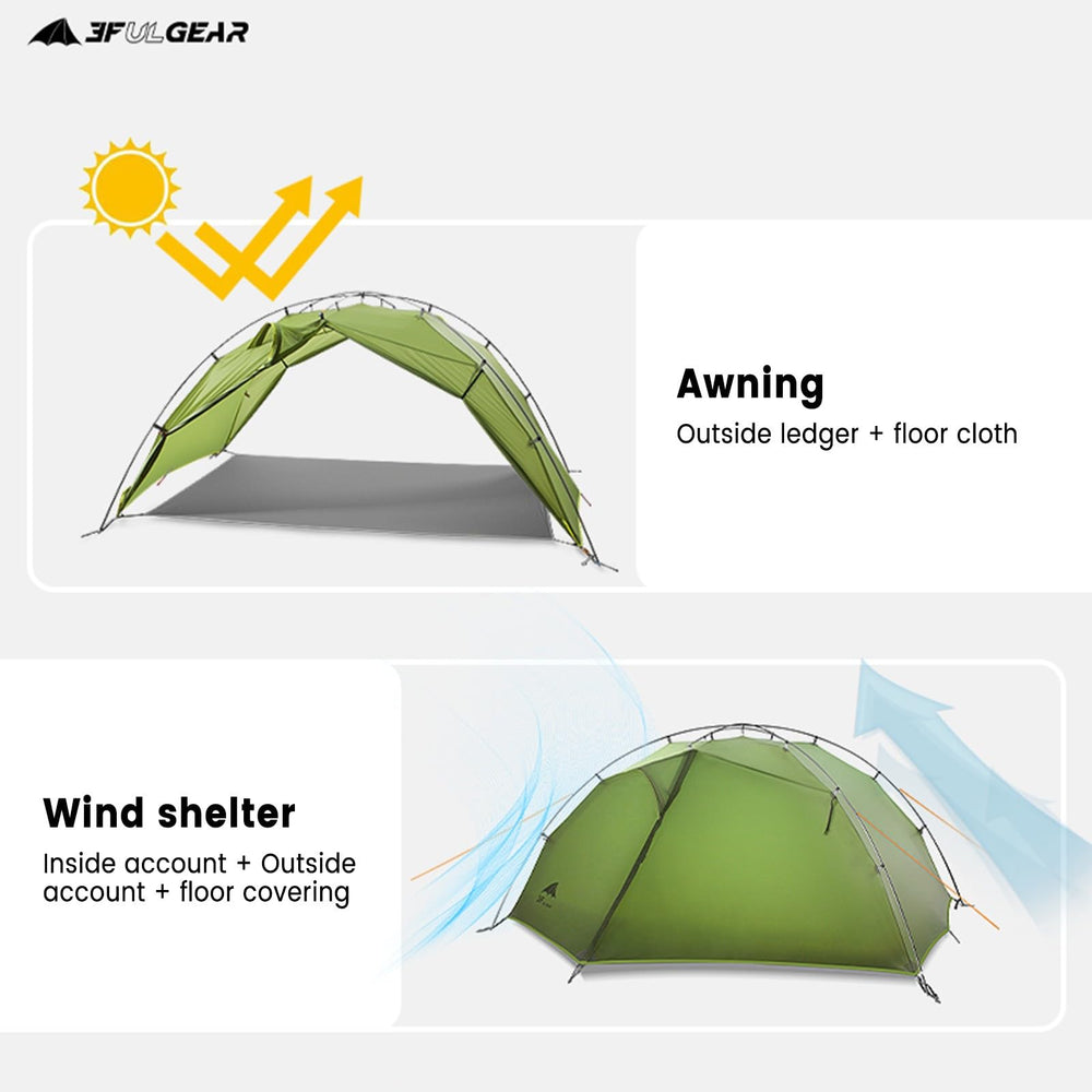 3FULGEAR Tai Chi 2-Person Tent 4-season use with strong build
