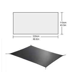 3FULGEAR waterproof tarp 86x43 inches shields tent area during showers.