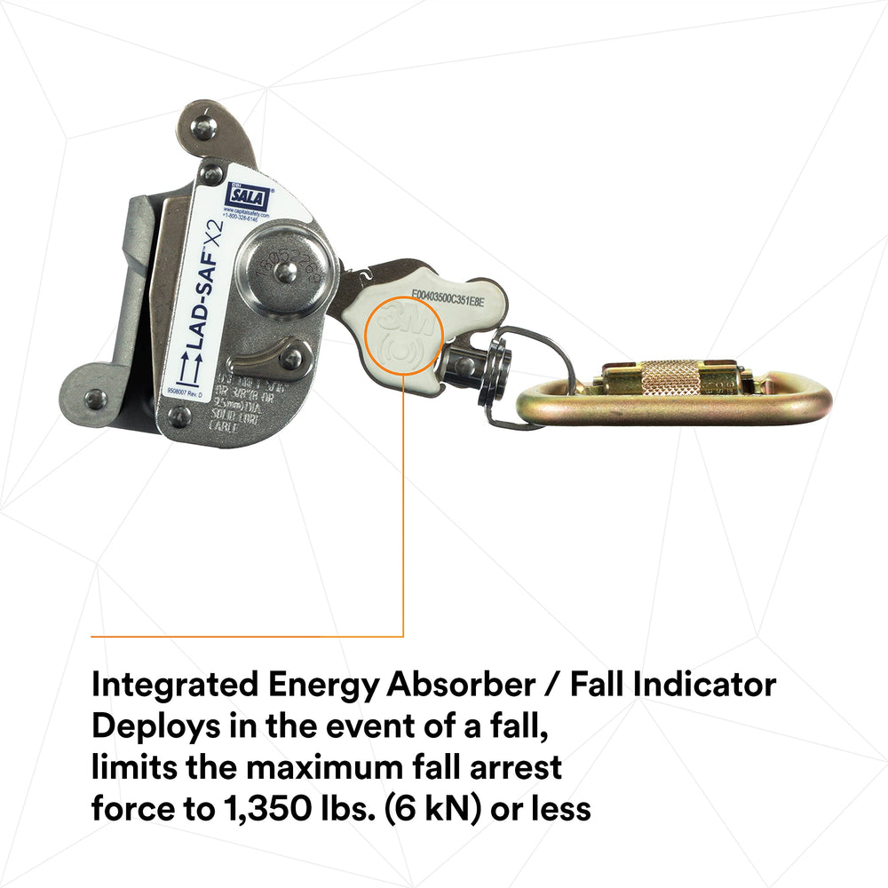 3M DBI-SALA Lad-Saf stainless steel body resists corrosion in harsh environments.
