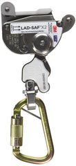 3M DBI-SALA Lad-Saf sleeve with carabiner follows you along lifeline for secure climbs.