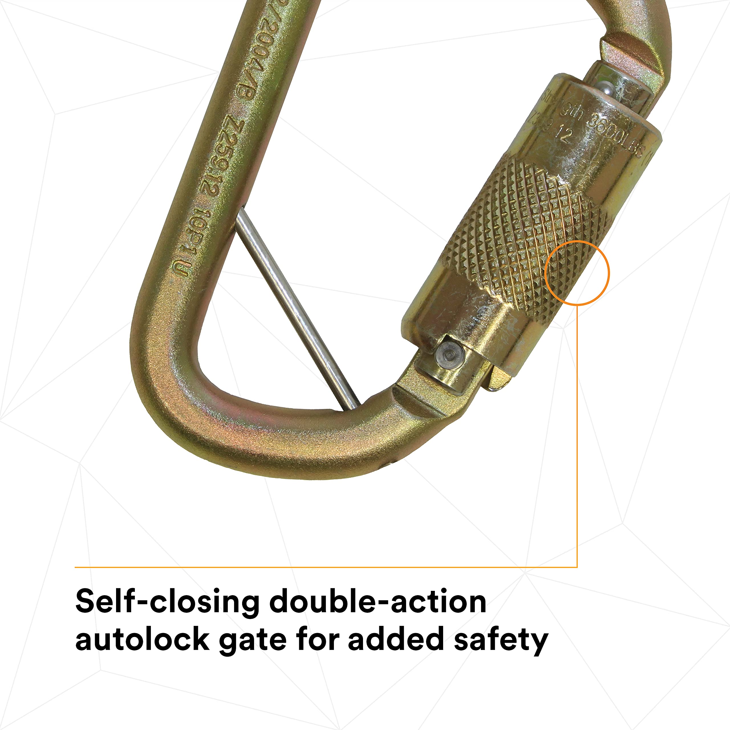 3M DBI-SALA Saflok 2000117 20 mm gate opening facilitates fast attachment.