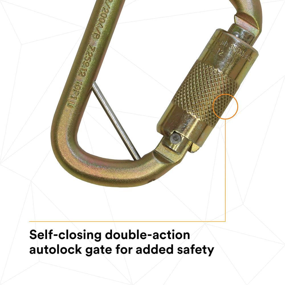 3M DBI-SALA Saflok 2000117 20 mm gate opening facilitates fast attachment.