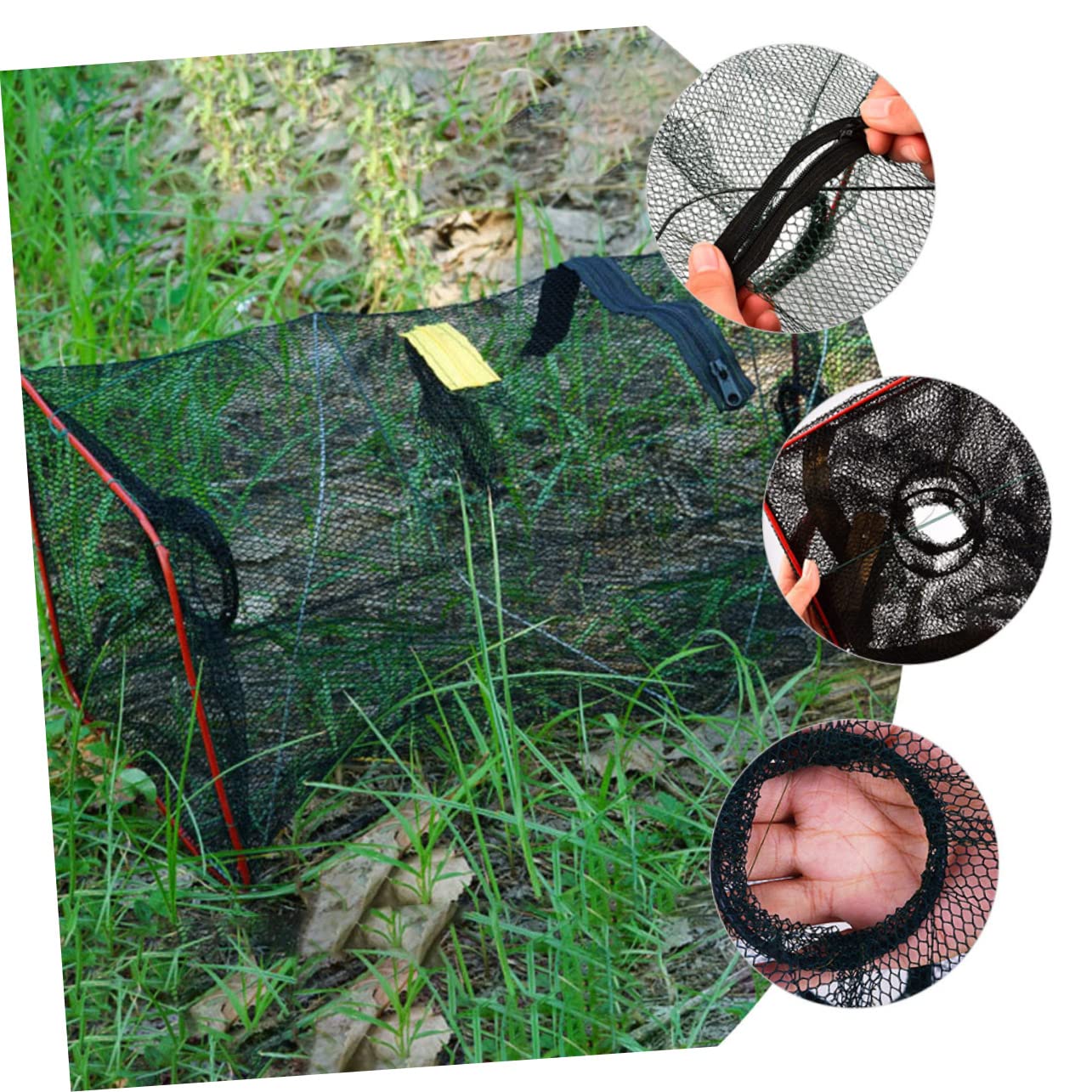 Fully extended collapsible fishnet for saltwater fishing