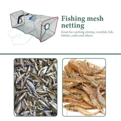 Shrimp and crawfish catching with folding net