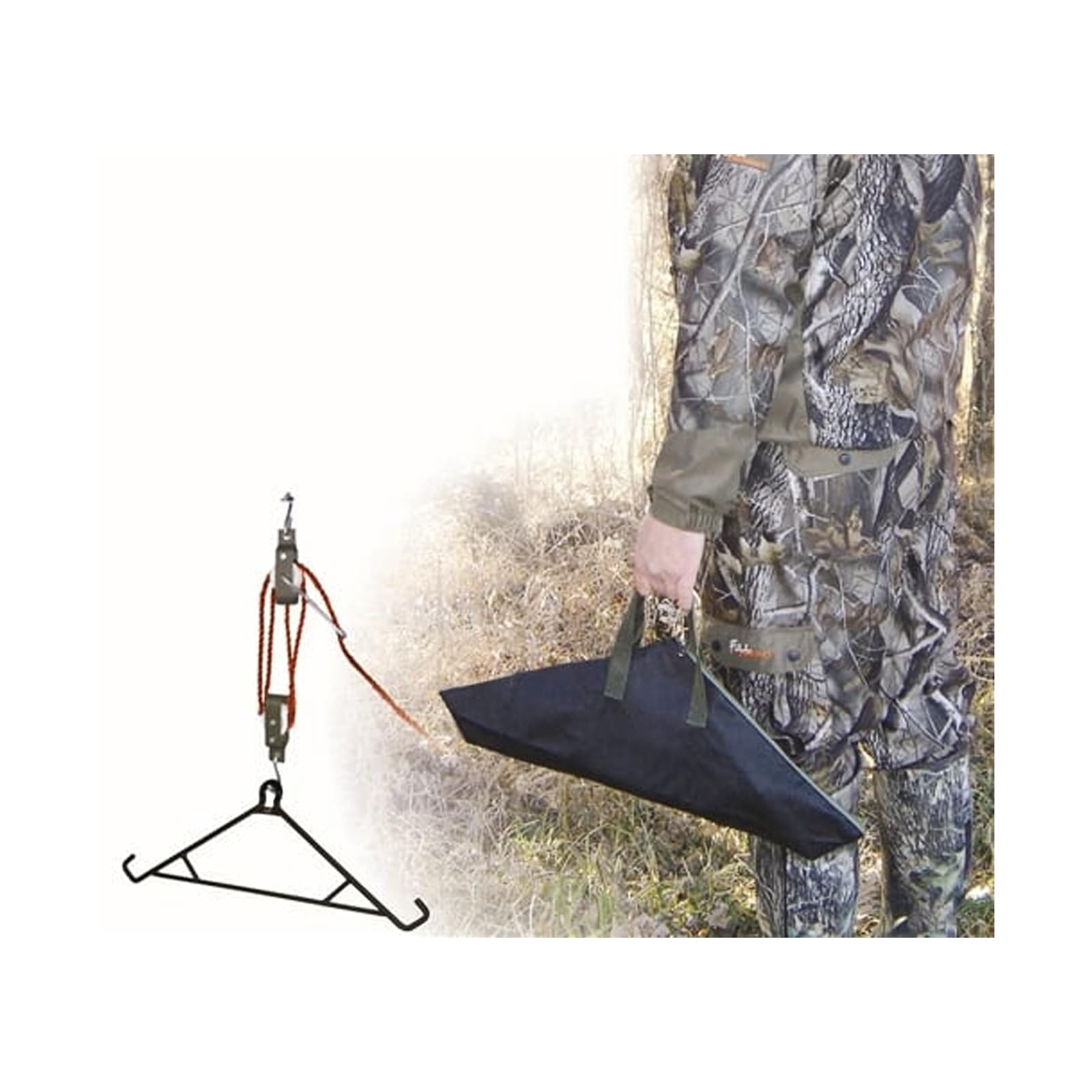 4:1 weight-reduction pulley system