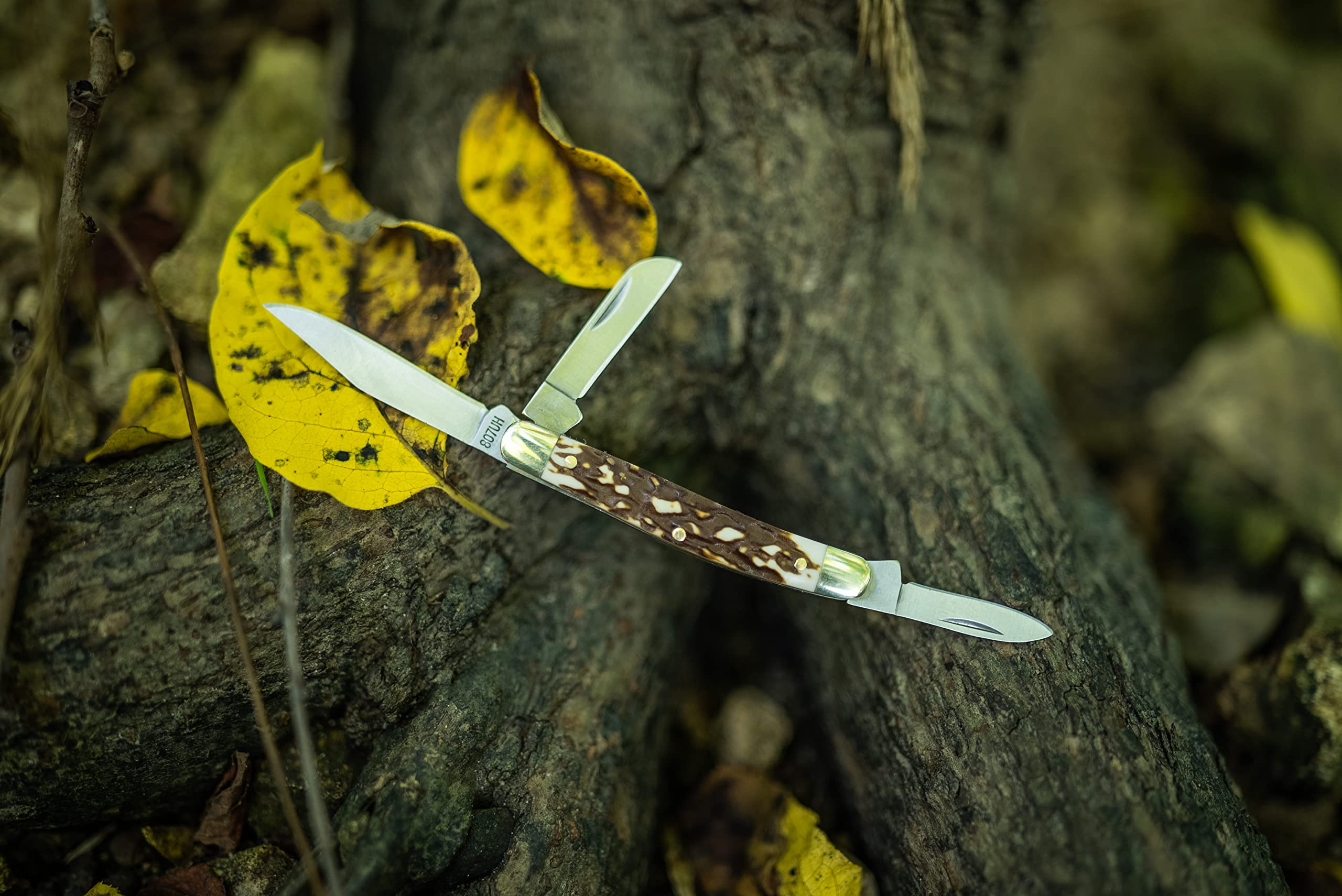 4.8 inch folding knife profile with Staglon handle