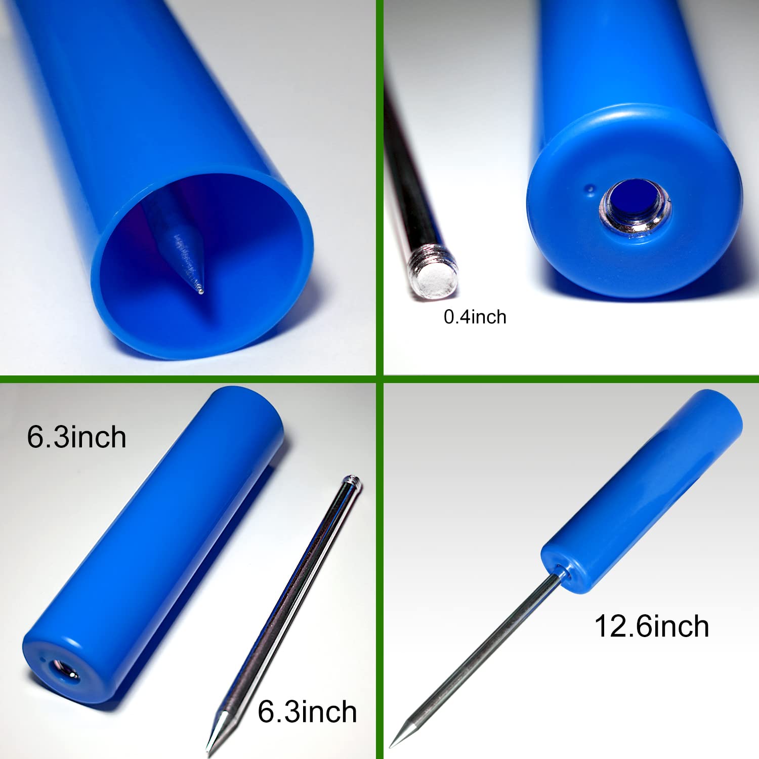 Blue ground fishing rod stand with metal tapered rod
