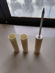 Foldable PVC rod stand with alarm bells and ground stakes
