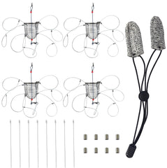 4-set stainless steel crab snare traps with 8 loops