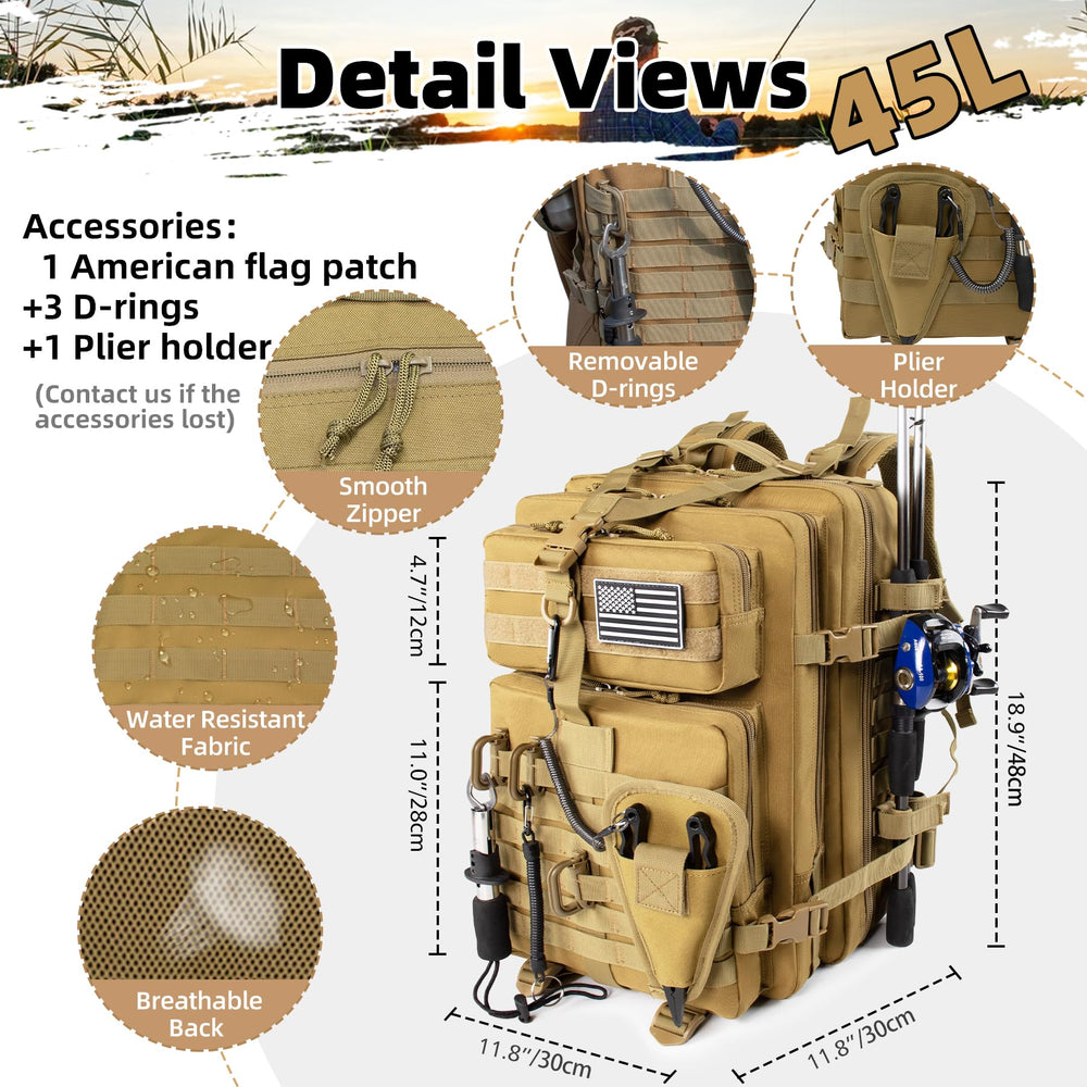 Open main compartment showing space for tackle boxes