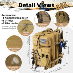 Open main compartment showing space for tackle boxes