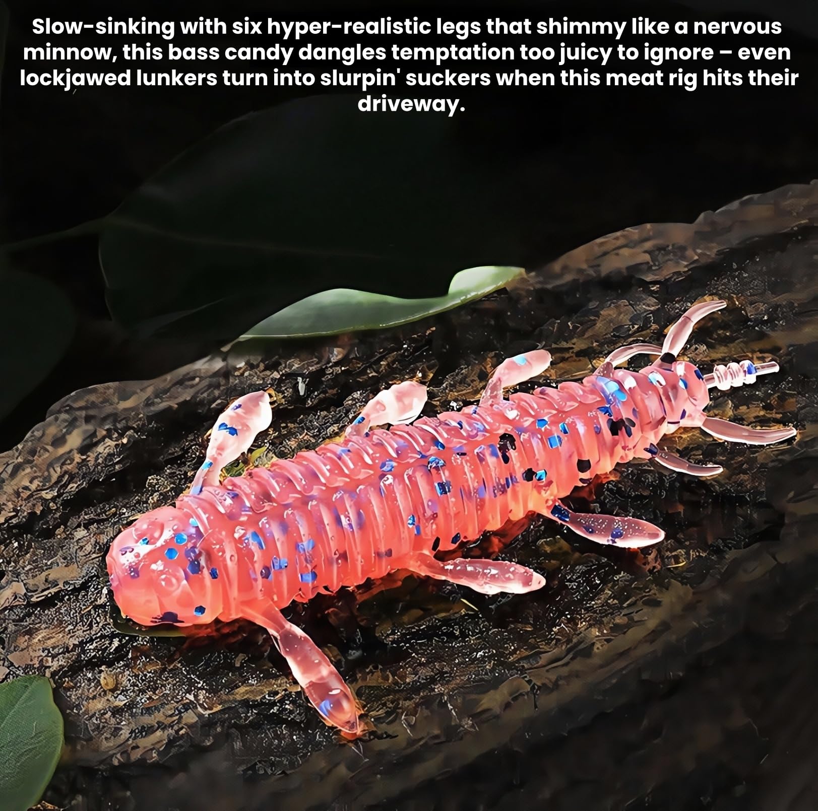 48-pack slow-sinking worm soft bait 2.2in color 5