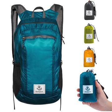 4Monster Hiking Daypack blue front view shows lightweight design for day trips