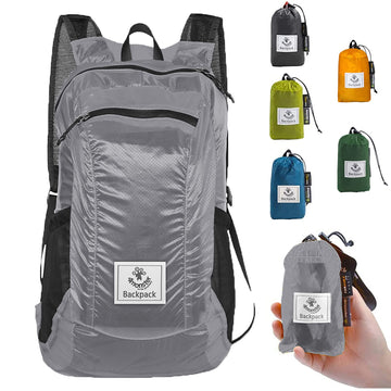 4Monster Hiking Daypack silver main view highlights lightweight travel-ready design.