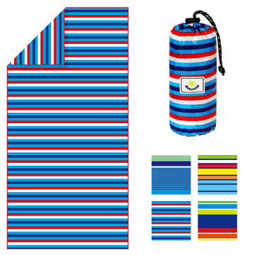4Monster microfiber beach towel close-up shows quick-dry action for travel and pool days.
