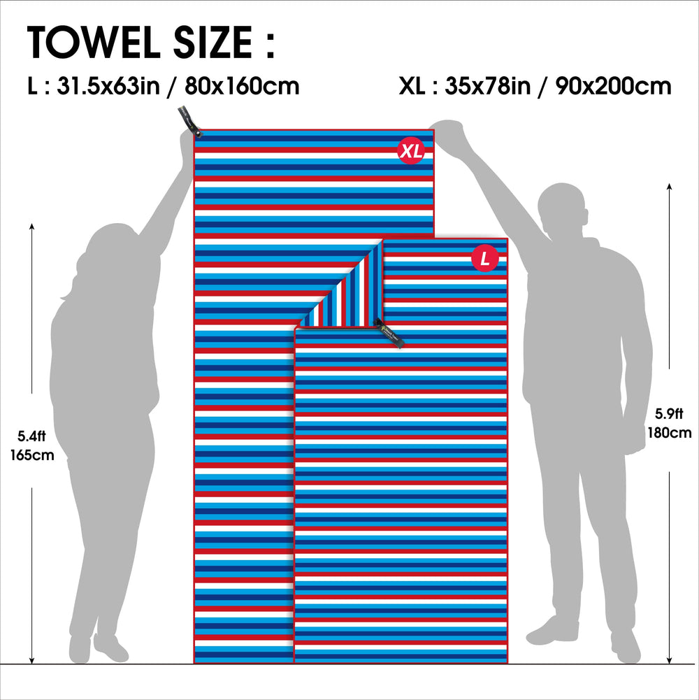 4Monster portable travel towel bag demonstrates easy packing and organization for trips.