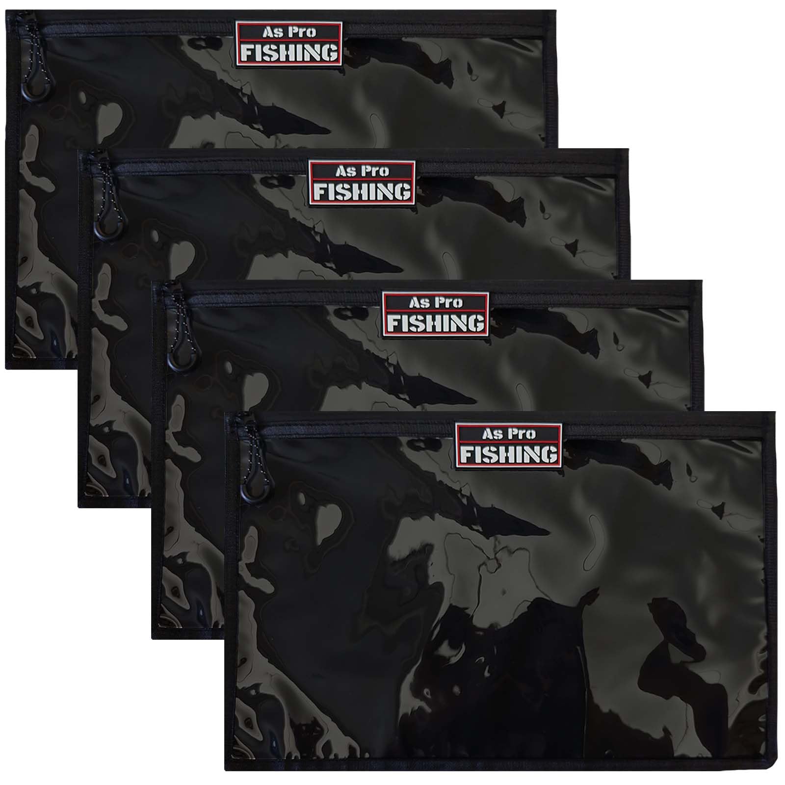 Clear PVC fishing tackle storage bag front view