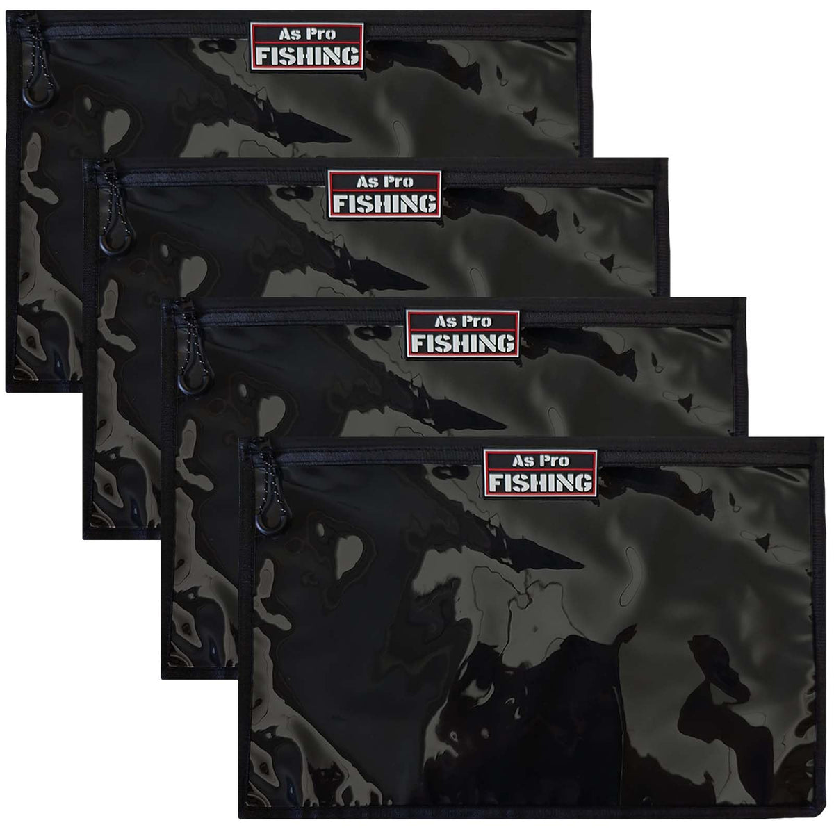 Clear PVC fishing tackle storage bag front view