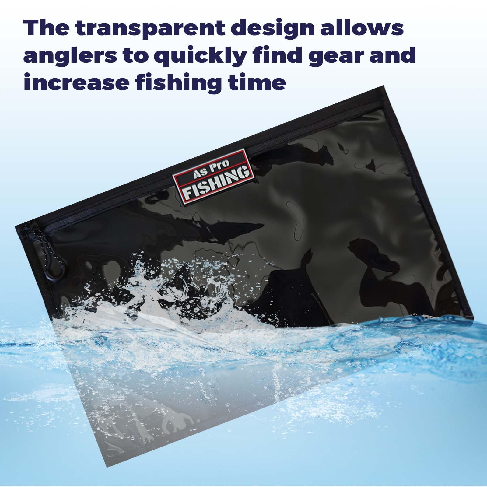 Sturdy zipper and reinforced stitching on tackle storage bag