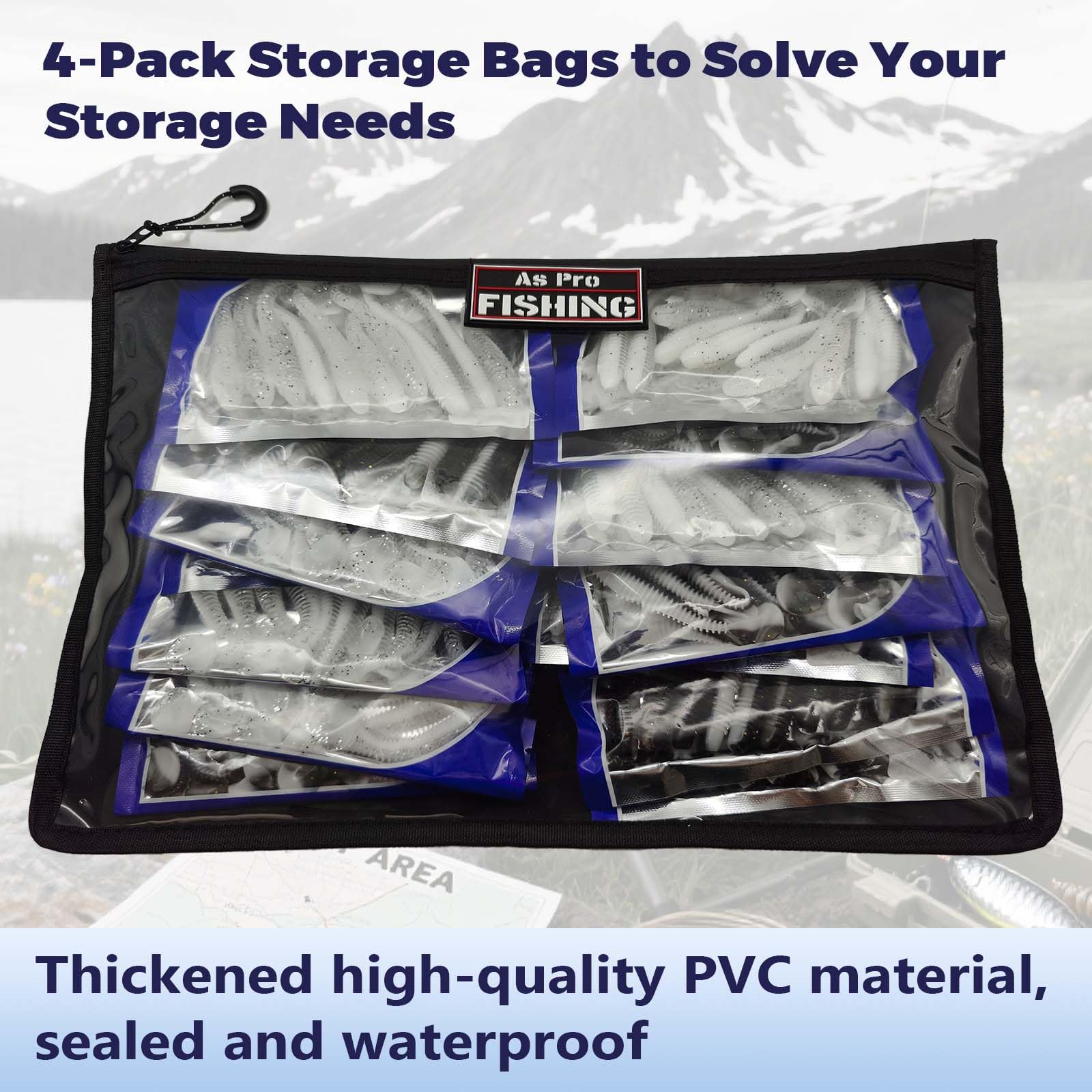 Bonus carabiner clip included with the bag set