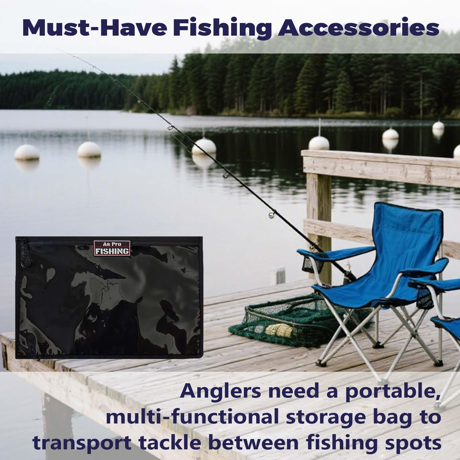 Quick-dry interior of fishing tackle storage bag