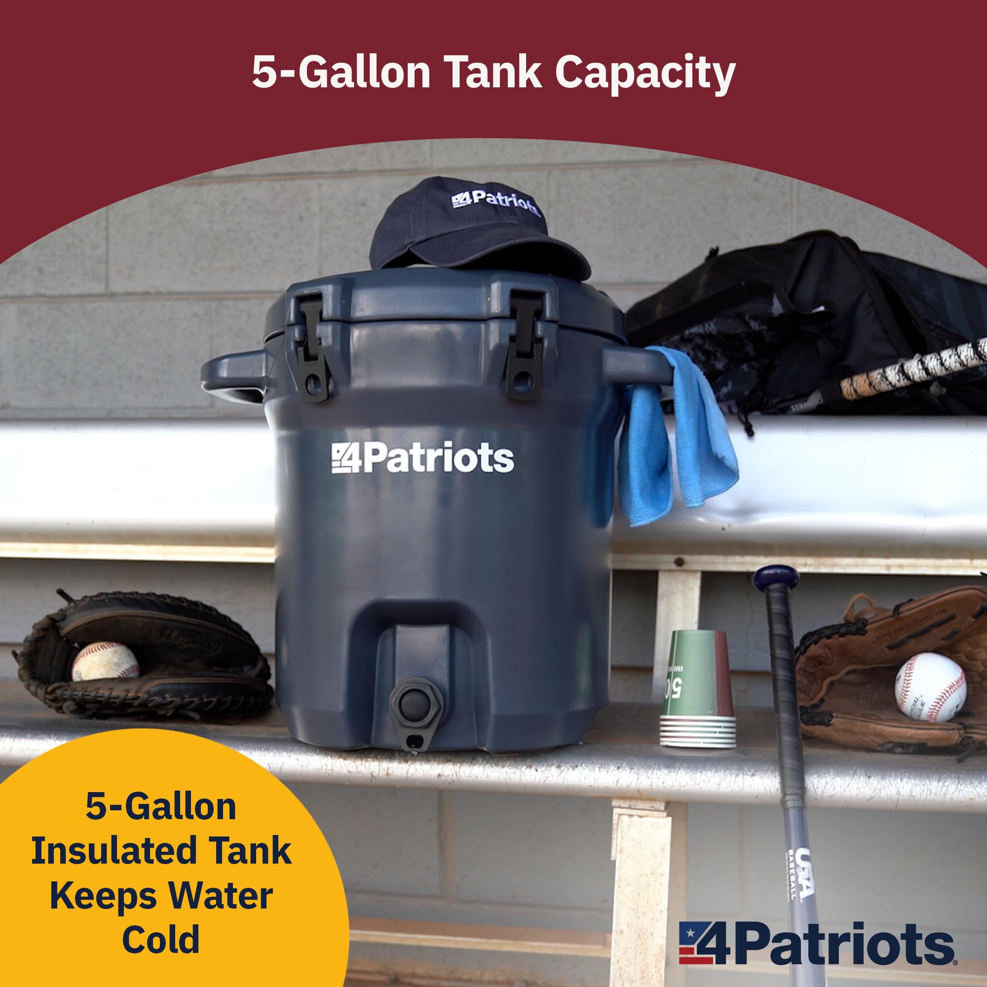 Outdoor camping setup shows Patriot Pure used in an off-grid environment.