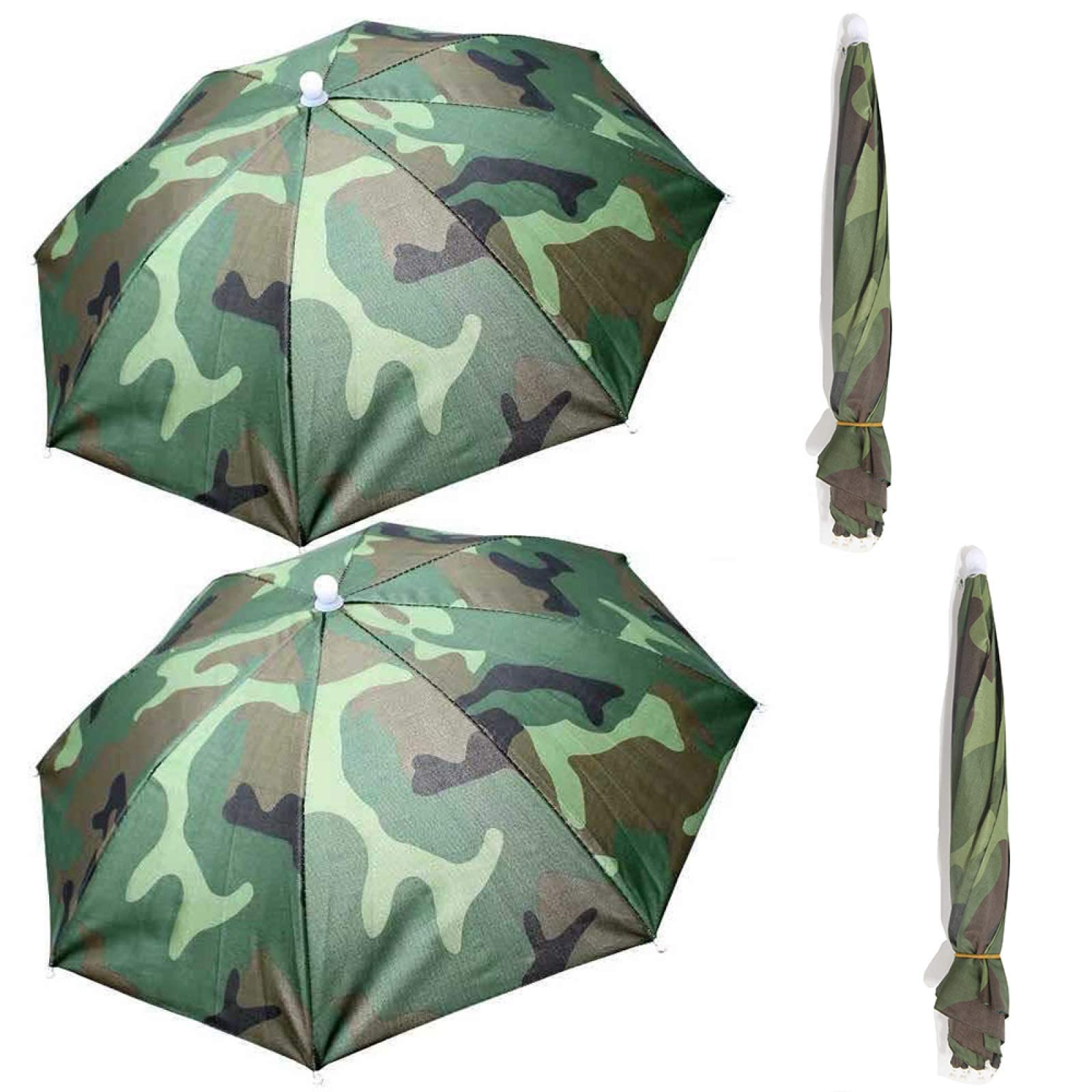 Foldable umbrella cap designed for travel and camping