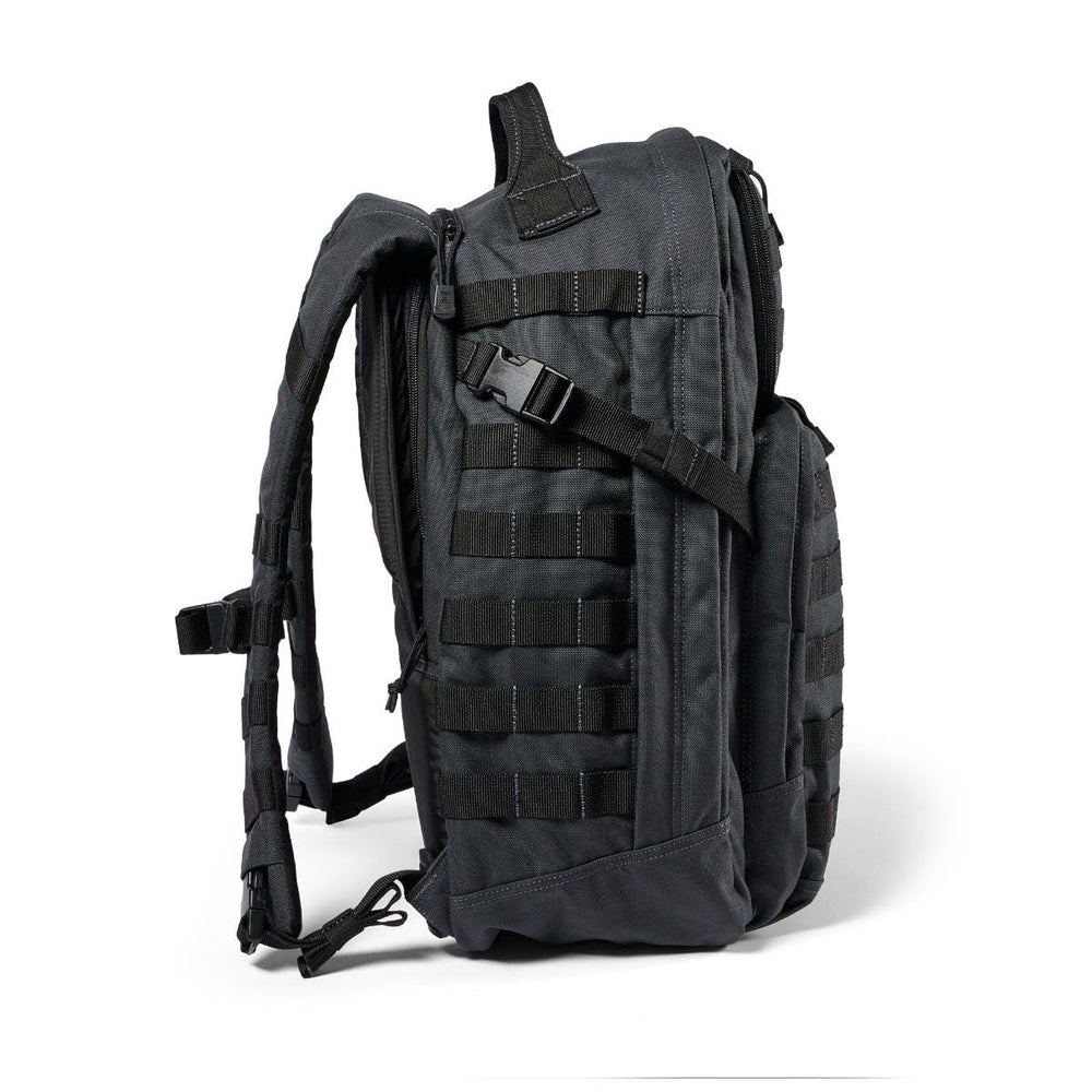 5.11 RUSH 24 2.0 quick-detach-sternum demonstrates secure fit on the move