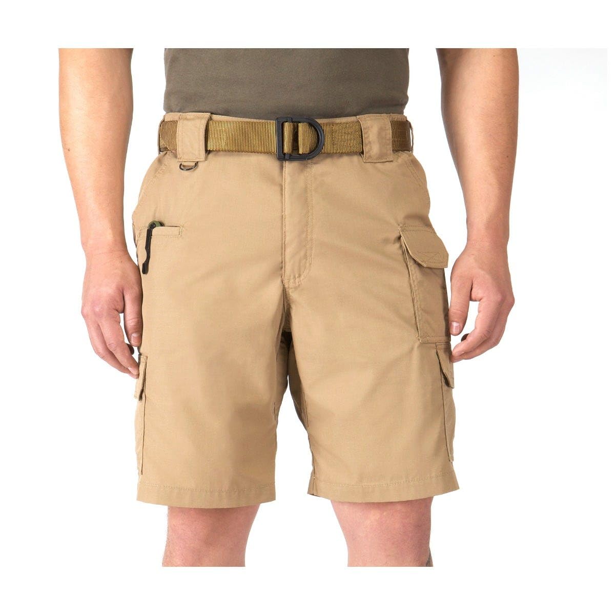 5.11 Taclite Pro cargo shorts front view highlights rugged durability and versatile EDC pockets.