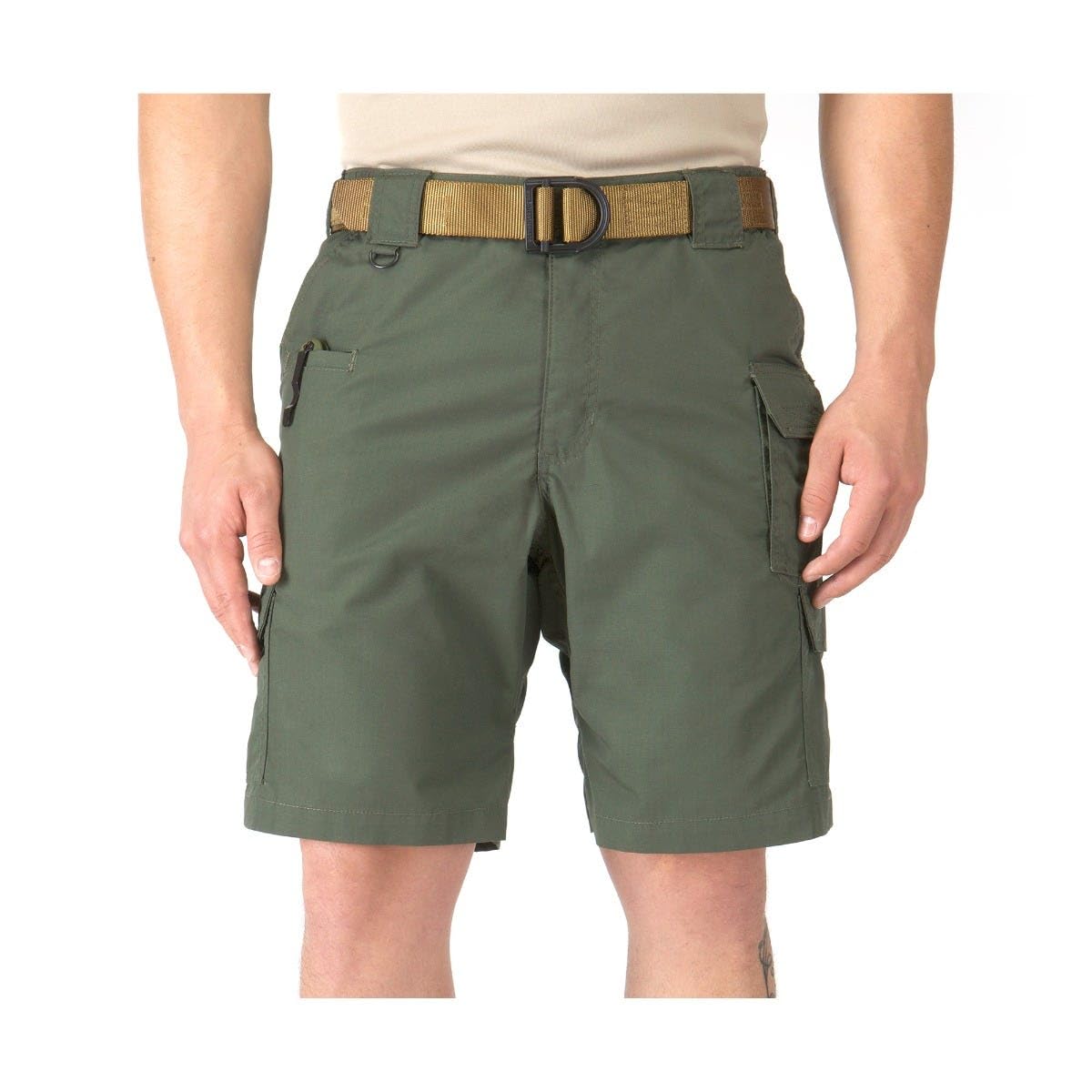 5.11 Taclite Pro Cargo Shorts fabric close-up showing durable ripstop for rugged outdoor tasks