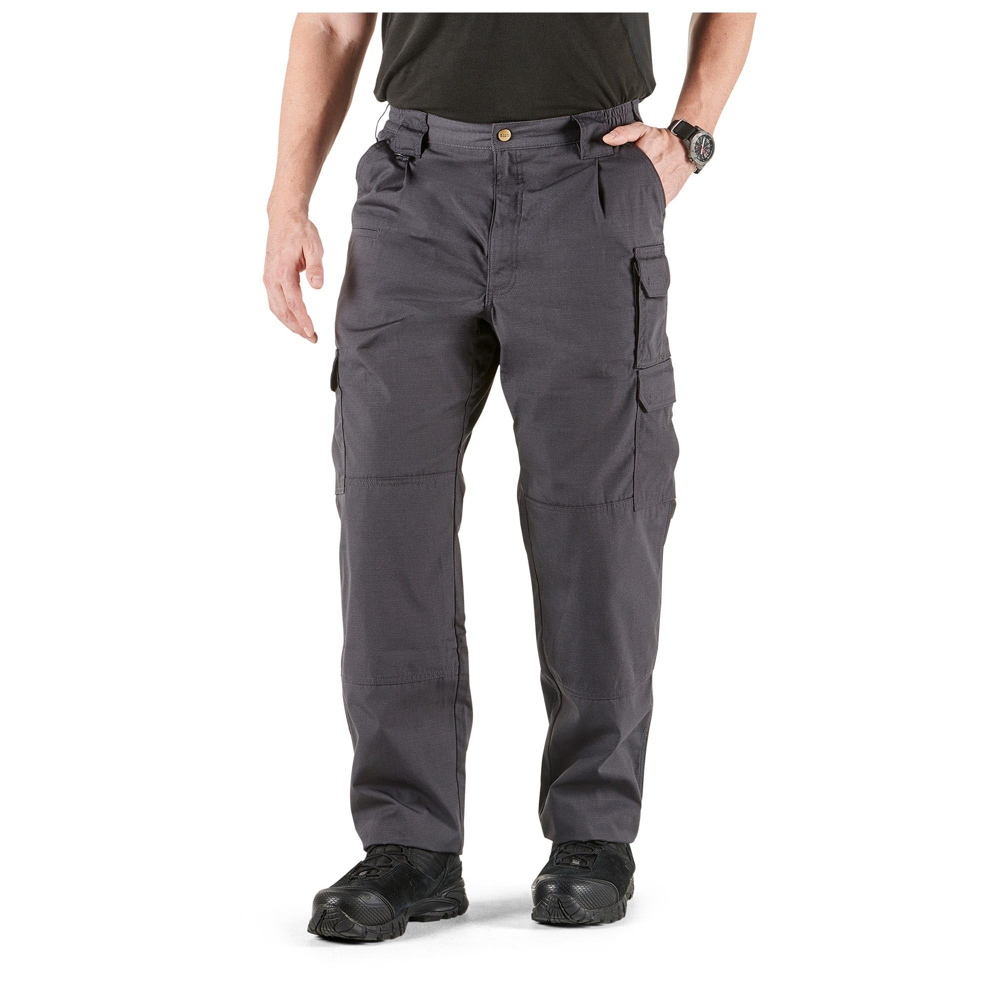 5.11 Taclite Pro Ripstop gusseted hem close-up demonstrates enhanced mobility for dynamic tasks.