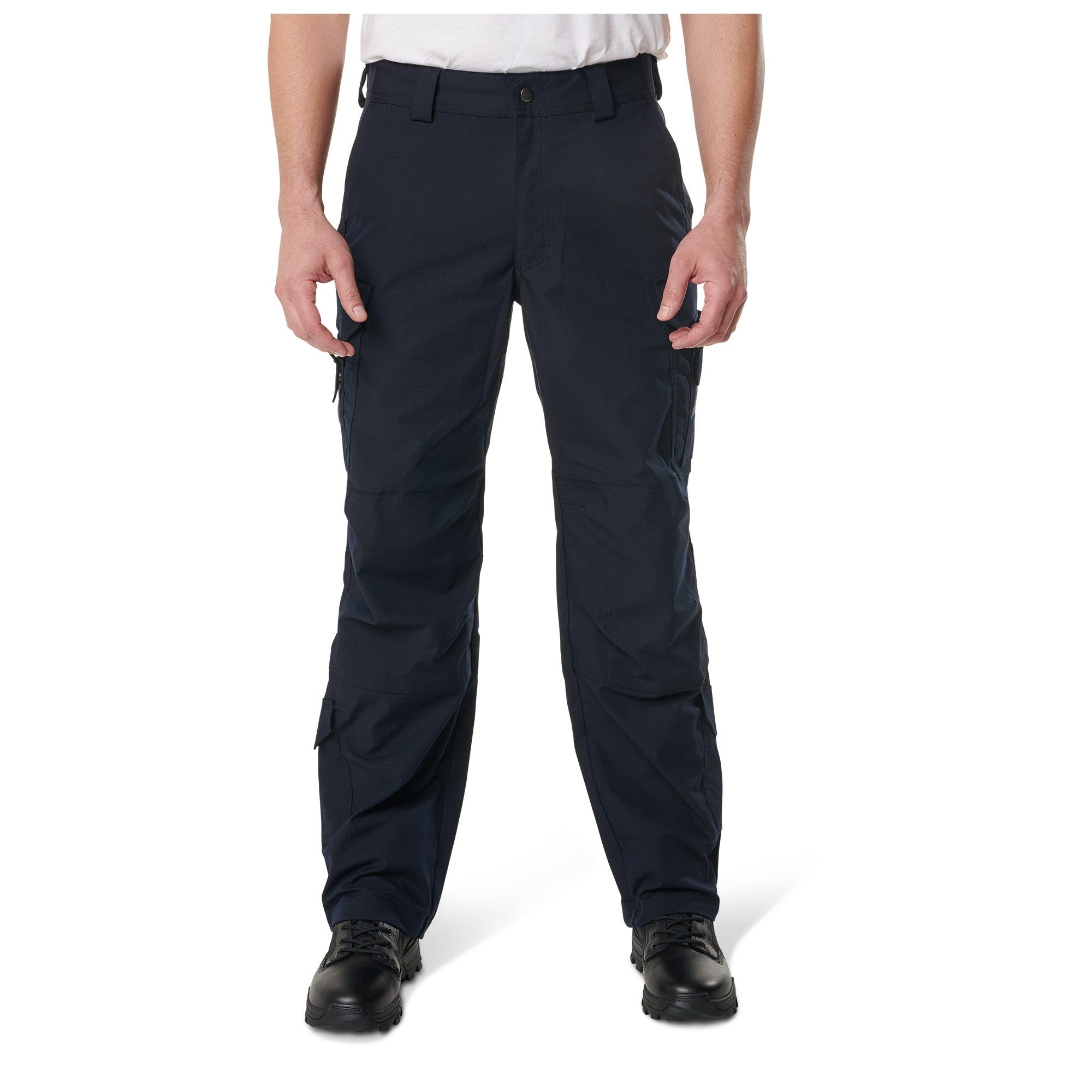 5.11 Tactical EMT pants close-up of rugged Flex-Tac fabric for durability.